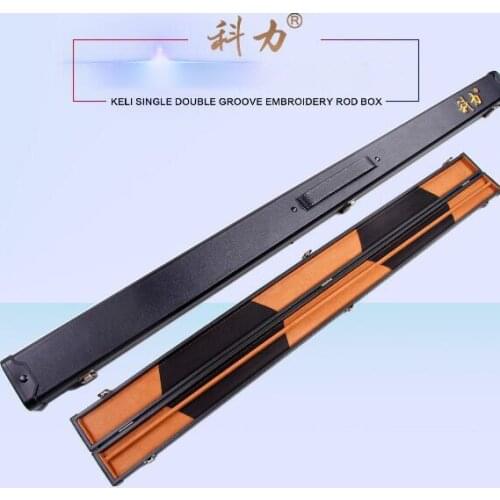 Original KELI Snooker Cue Box 3/4 Split Snooker Box Black Professional Flannelette Snooker Box Billiard Accessories for 2 cues