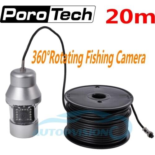 Free DHL F08S 20M Underwater Fish Camera 360 Degree Rotating Fishing Camera Sony CCD 1000TVL HD Color Video Camera Fish Finder
