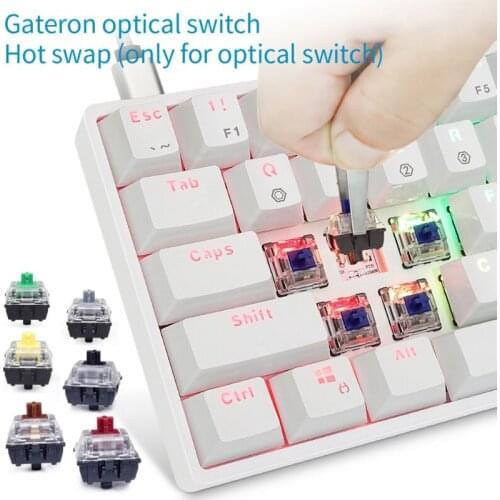 SK61 Portable 60% Mechanical Keyboard Gateron optical Switches Backlit Hot swap XXUC