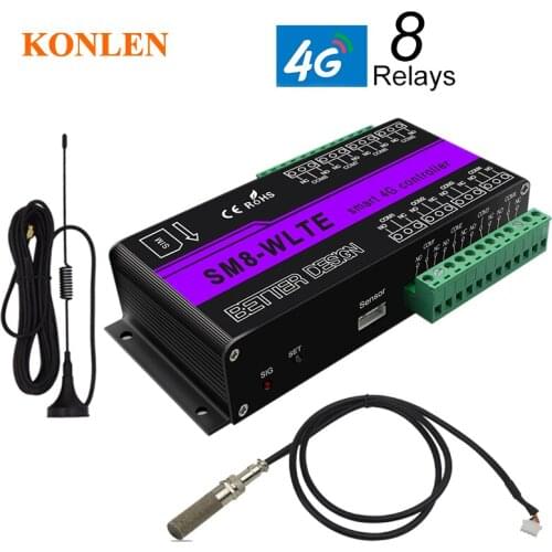 4G 3G GSM Power Switch 8CH Relay Controller Timer GPRS APP SMS Smart Remote Control Temperature Humidity Sensor Home Automation