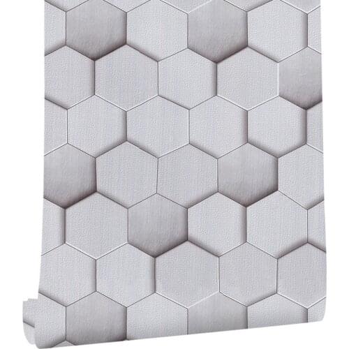 Self Adhesive Wall Paper Faux Honeycomb Grain Peel and Stick Vinyl Waterproof Wall Stickers Bedroom Kitchen Bathroom Home Decor