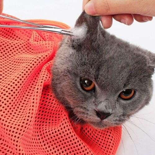 Mesh Cat Grooming Bath Bag Cats Washing Bags For Pet Bathing Nail Trimming Injecting Anti Scratch Bite Restraint Bathing Supply