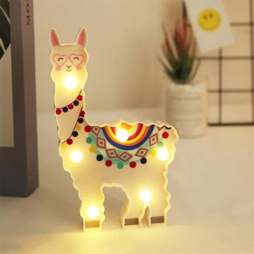 LED Alpaca Night Light Light Battery power Home Table Decoration Party Christmas Birthday Decor for Childrens Baby Kids Gift