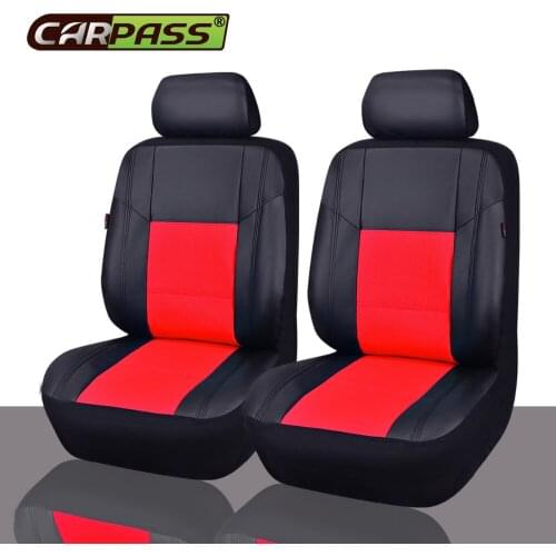 Car-pass Universal Two Front Car Seat Cover Black Red Color Aritifical Leather Car Accessories Car Seat Cover for Nissan Lada