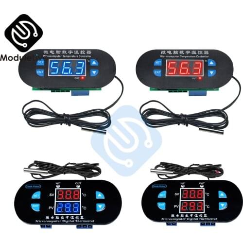 XH-W1308 Dual LED Digital Adjustable DC 12V AC 110V-220V Cool Heat Sensor Red Blue Temperature Controller Temp Thermostat Switch