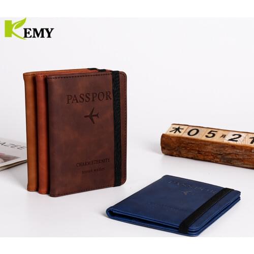 Women Men Vintage Business Passport Covers Holder Multi-Function ID Bank Card PU Leather Wallet Case Travel Accessories