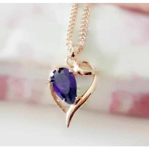 Women Pendant New Fashion Pendants Heart Shape Cubic Zircon Women Jewelry 585 Gold Color Fashion New Necklace Pendants