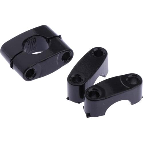 1 Pair 22mm Black Motorcycle CNC HandleBar Fat Bar Riser Mount Clamp Adapter