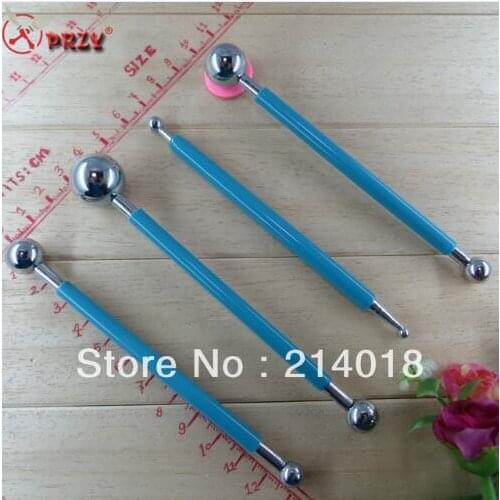 NO.:18236-4 4Pcs/Set Fondant Cake Decorating tools Clay Flower Sugar Craft Ball Modelling Cutter Tool Drop