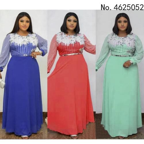 2021 African Dresses For Women Ankara Dashiki Fashion Clothing Long Sleeve Sequin Dubai Abaya Evening Dresses Muslim Boubou