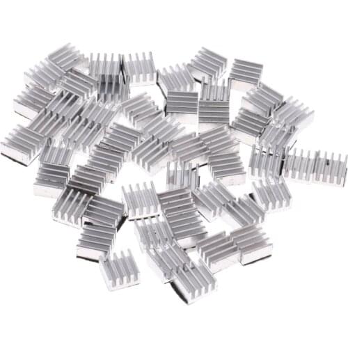 50Pcs Aluminum Mini LED/Power IC Heat Sink Cooling Fin Silver For Computer Components 8.8x8.8x5mm