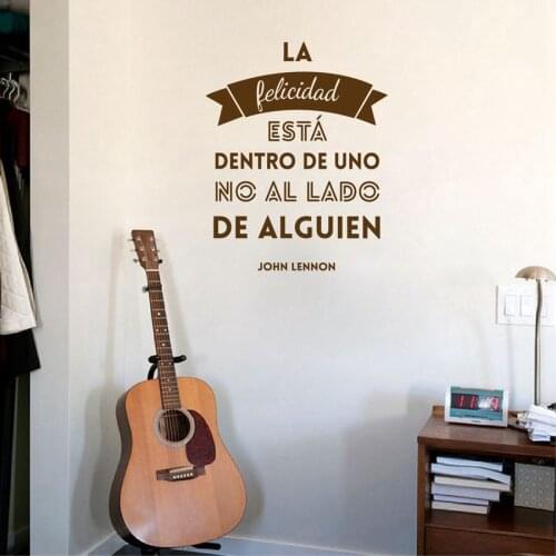 Free Shipping Spanish version John Lennon Vinyl Wall Quote Decal Lettering Classic Rock music lyrics In Spanish