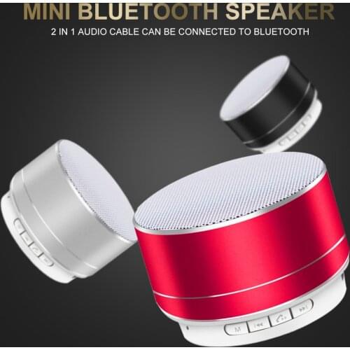 Wireless Bluetooth Speaker Portable Metal Bass Small Steel Cannon Luminous Bluetooth 5.0 Stereo Handsfree Mini Speakers