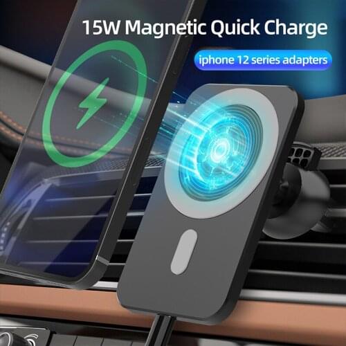 15W Magnetic Wireless Car Charger Mobile Phone Car Dashboard Fixed Holder Fast Charging Station For iPhone 12 12Pro Max 12 Mini