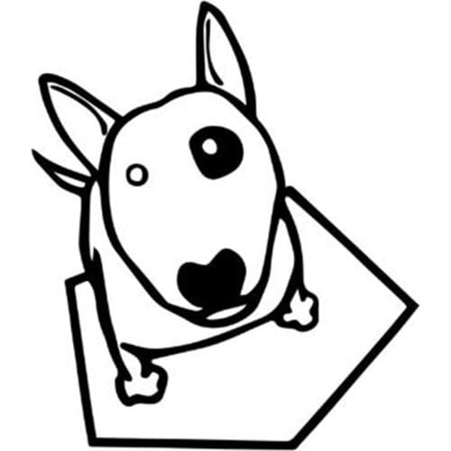 Black/Sliver Fahion Car Sticker Bull Terrier Dog Vinyl Funny Decals Car Door Window Bumper Stickers Decoration C723