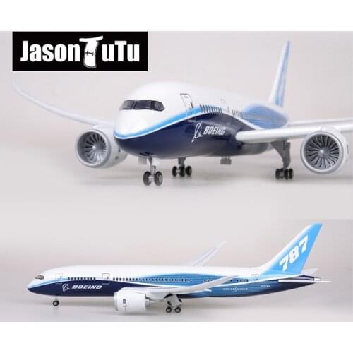 JASON TUTU 43-47cm Original Models Boeing B787 Airplane Model Aircraft 1/160 Scale Diecast Resin Light and Wheel Plane Gift