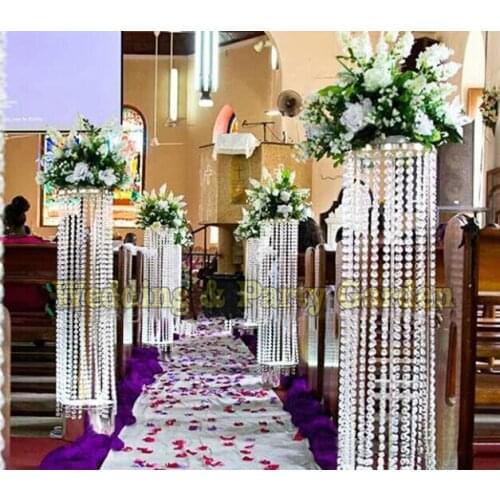 Wedding Crystal Pillar Road Leads Flower Stand Wedding Centerpiece