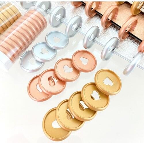 24/28/32mm Mushroom Hole Binding Ring Buckle Heart-shaped Disc Suitable for Happy Planner Handbook Binder Notebook