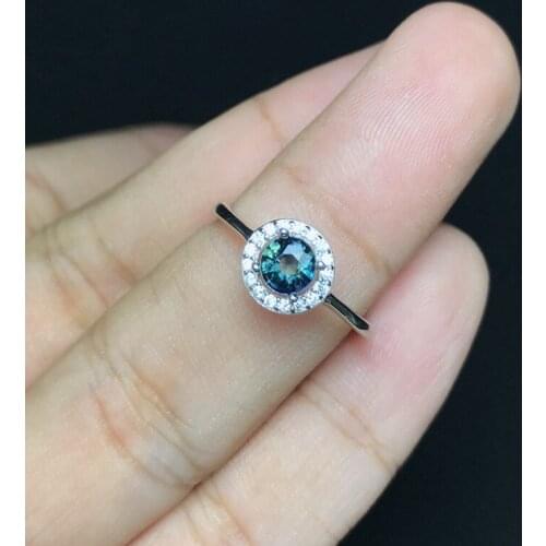 Fine Jewelry 925 Silver Rings Sliver Color Girls Wedding Bands Sapphire Ring for Female Round Shape Fashion Women Ring