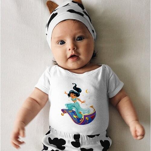 Disney Printing Newborn Bodysuits White Black Infant Clothes Loose Kawaii And Comfortable Toddler Romper 0-24M Harajuku Style