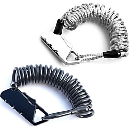 Mini Bike Lock Fold Backpack Cycling Helmet Motorcycle Cable Lock 3 Digit Combination Anti-theft Motorcycle Lock