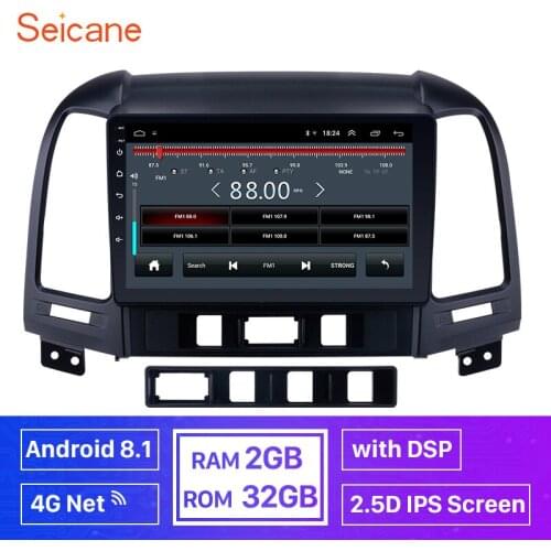 Higher version RAM 2GB+ROM32GB IPS Android 8.1 DSP 4G Net WIFI GPS Multimedia Player Car Radio For HYUNDAI SANTA FE 2005-2012