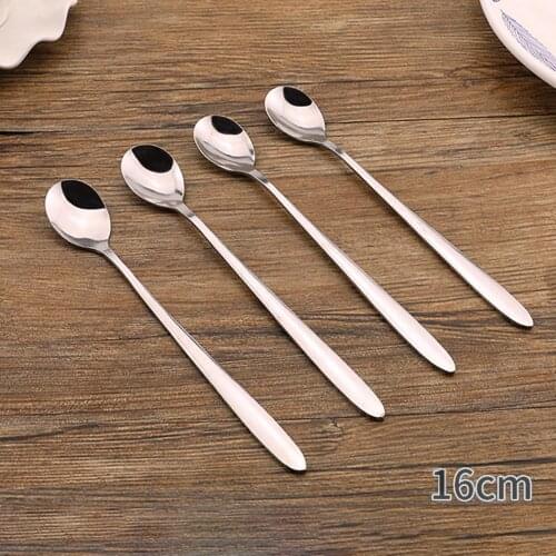 2Pcs Long Handle Stainless Steel Tea Coffee Spoons Ice Cream Scoop Cutlery Set Dessert Spoon Kitchen Accessories