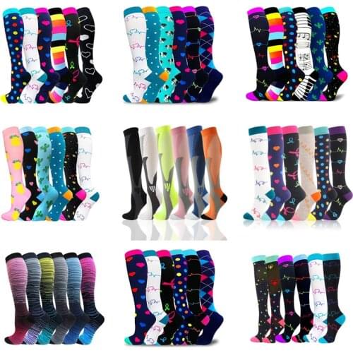 Compression Socks Set 20-30 Mmhg Best Graduated For Athelete Varicose Veins Men Women For Outdoor Sports Running Hiking Cycling