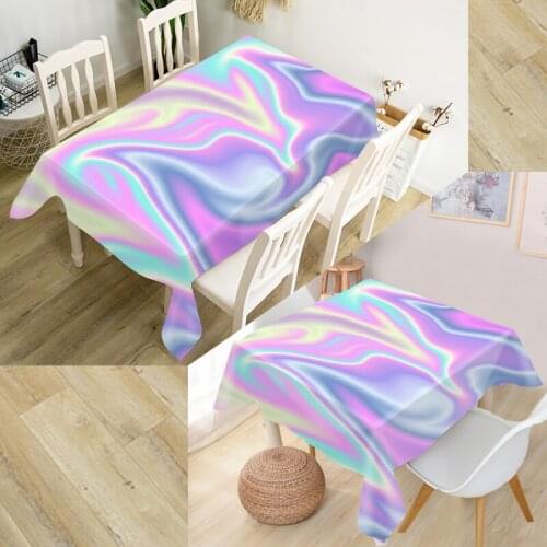New Nice Customize 3D Tablecloth Holographic Backgrounds Oxford Cloth Dust-proof Rectangular Table Cover For Party Home Decor