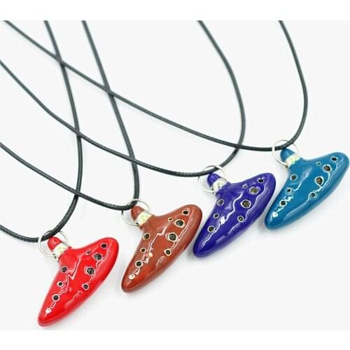 Ocarina Flute Whistle Imitate Pendant Necklace Movie Trendy Jewelry for Women and Men