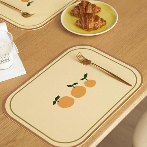Placemat Washable Dining Table Set Weave Mats Artificial Leather Cloth Disc Bowl Coaster Non-Slip Pad