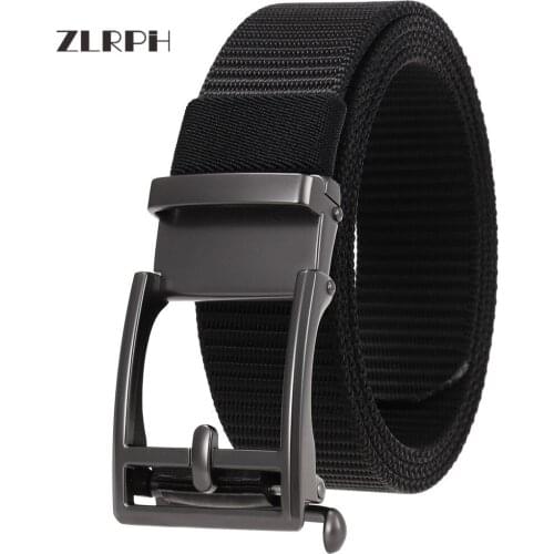 ZLRPH New No tooth belt Canvas Belt Men Adjustable Nylon Belts Outdoor Sport Weave Male Brand Waist Belt