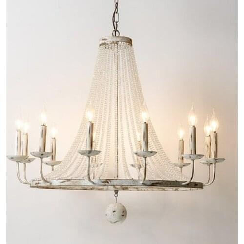 Retro Vintage luxury American country style big LED crystal chandelier lamp lustres modern E14 lights for hotel living room