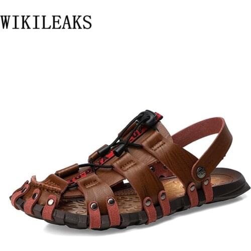 Mens Sandals Genuine Leather Summer Sandals Men Slides Designer Shoes Sandals Men Outdoor Chaussure Homme Zapatos De Hombre Buty