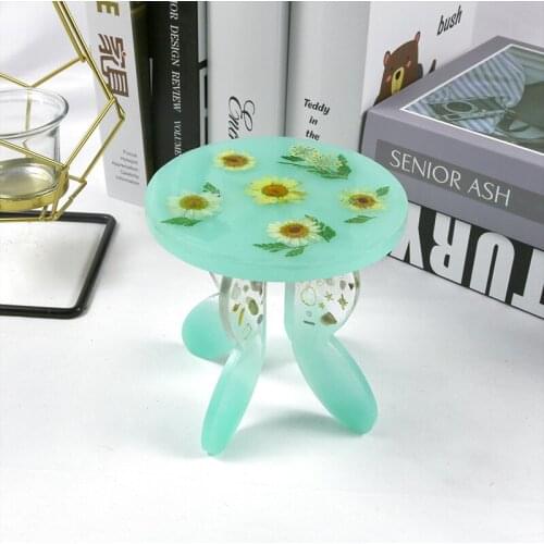 DIY Resin Mold Silicone Desktop Display Stand Rotating Ornaments Flower Pot Stand Tray Mould Crafts Resin Art Supplies