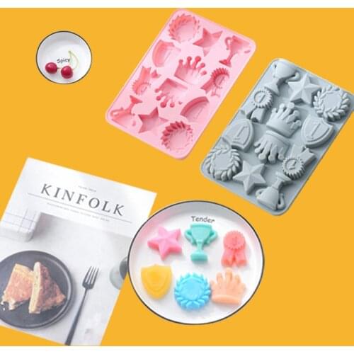 Silicone Cake Mold crown stars medal trophy Shape Chocolate Cake Trays Jelly Cupcake Brownie Molds for Kitchen Baking Decoration