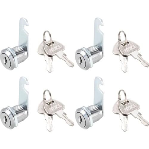 Uxcell Cam Locks 20mm Cylinder Length Fit Up to 1/2-inch Thick Panel Keyed Alike 4Pcs