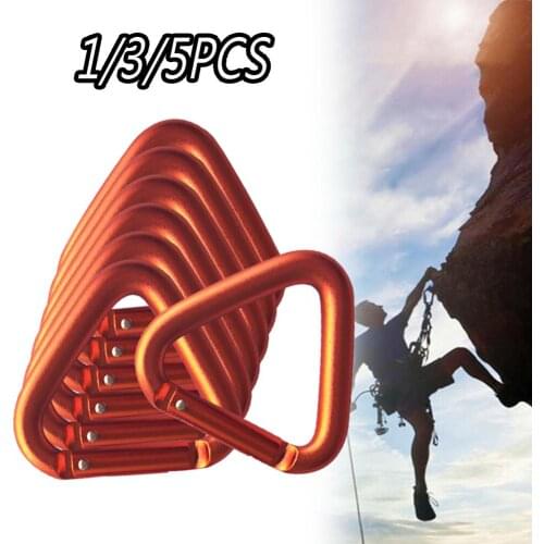 1/3/5Pcs Aluminum Alloy Outdoor Climbing Triangle Carabiner Hook High Strength Clip Buckle supplies for backpack key ring kettle
