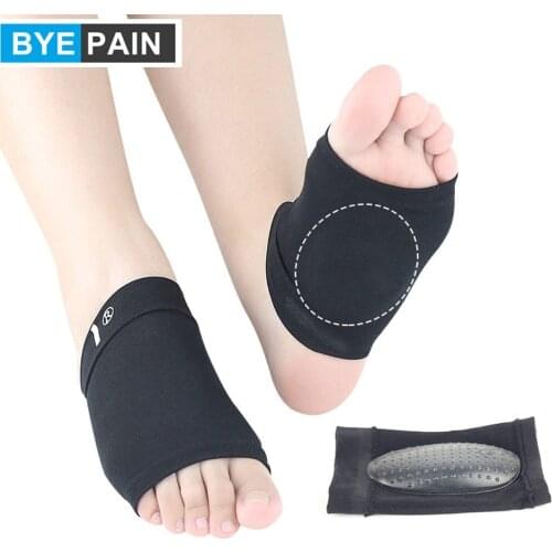 1Pair BYEPAIN Arch Support Bandage Elastic Flatfoot Orthotics Massage Insoles Pads Sleeves with Comfort Gel Cushions