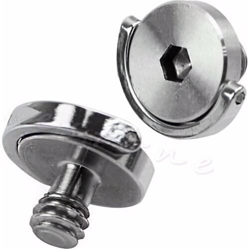 1Pc Hot New D Ring 1/4"-20 Camera Tripod QR Plate Steel Stainless Loading Screw