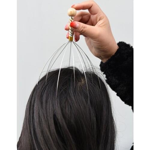 1Pcs Head Massager Claw Massager Neck Massage Octopus Healing Relax Spa Alloy Loose Care Stress Head Relief Head Scalp