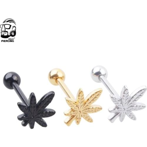 1 pcs Body Tongue piercing Jewelry fashion Stainless steel Tongue Piercing Ring for women men body Tongue jewelry