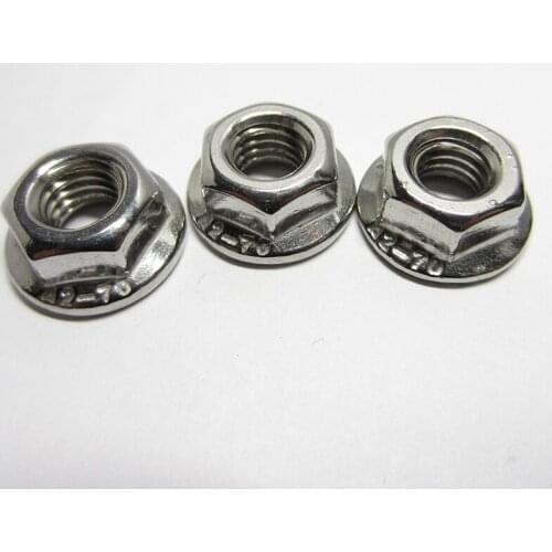 1000/500/200/100pcs/lot M3 M4 M5 M6 M8 M10 M12 304 Stainless Steel Hex Flange Nuts