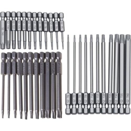 11/12pcs Tamper Proof Security Drill Bit Set Torx Screwdriver Flat Head 1/4" Hex