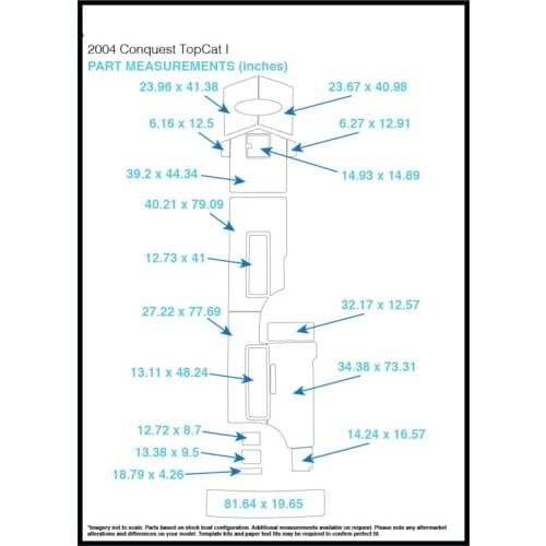 2004 Conquest TopCat 1 Swim Step & Cockpit Pad Boat EVA Teak Decking 1/4" 6mm
