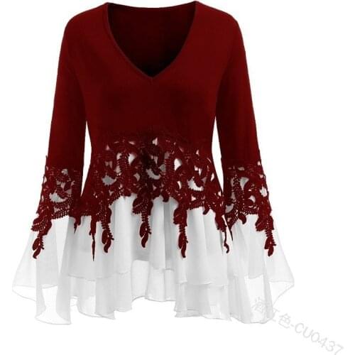 2021 Fashion High Quality Girls Blouse Long Sleeve Casual Top Patchwork Lace Islamism Blouses for Muslim Women Many Colors