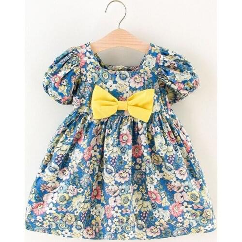 2021 New Summer Baby Kids Dresses For Girls Fashion Flowers Dress Party Infant Princess Dress Casual Cotton Toddler Girl Clothes