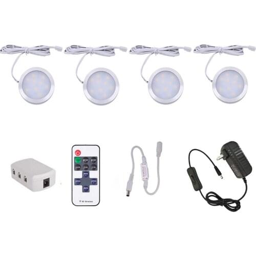 4 in 1 DC12V Remote Control Dimmable LED Under Cabinet Light Cabinet Closet Night Light for Wardrobe Cupboard Kitchen Wall Lamp