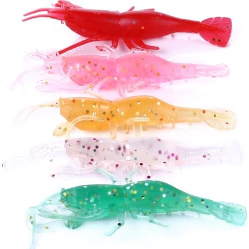 HENGJIA 5PCS 8CM 25G 5 Colors Wobbler Fishing Soft Lure Silicon Rubber Fishing Lure Fishing Tackle