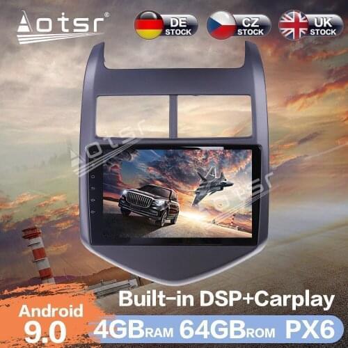 Aotsr Android 9.0 4+64G Car Radio Player GPS Navigation DSP For Chevrolet Aveo 2011 - 2015 Car Auto Stereo Video HD Multimedia